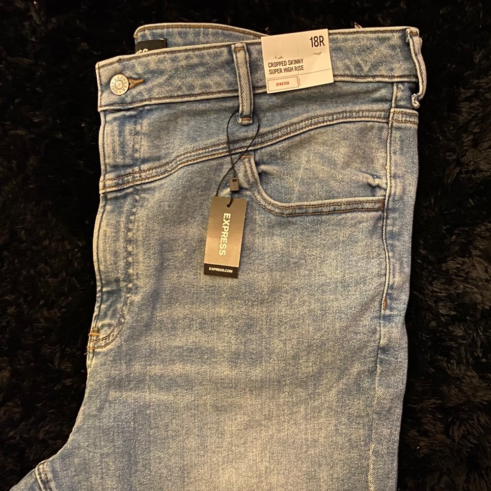 Cropped skinny super high rise jean